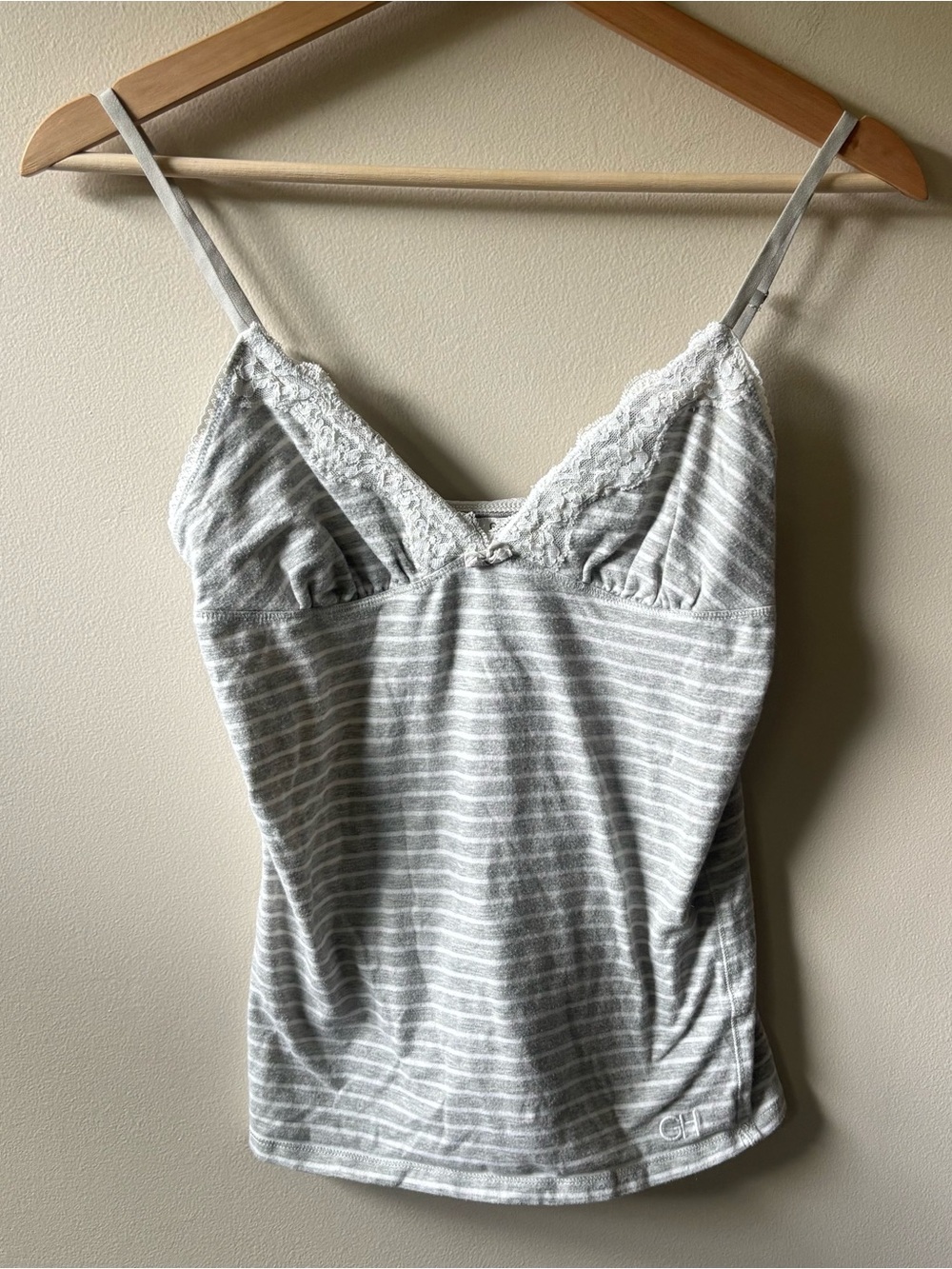 Gilly Hicks White and Grey Striped Cami Tank Top